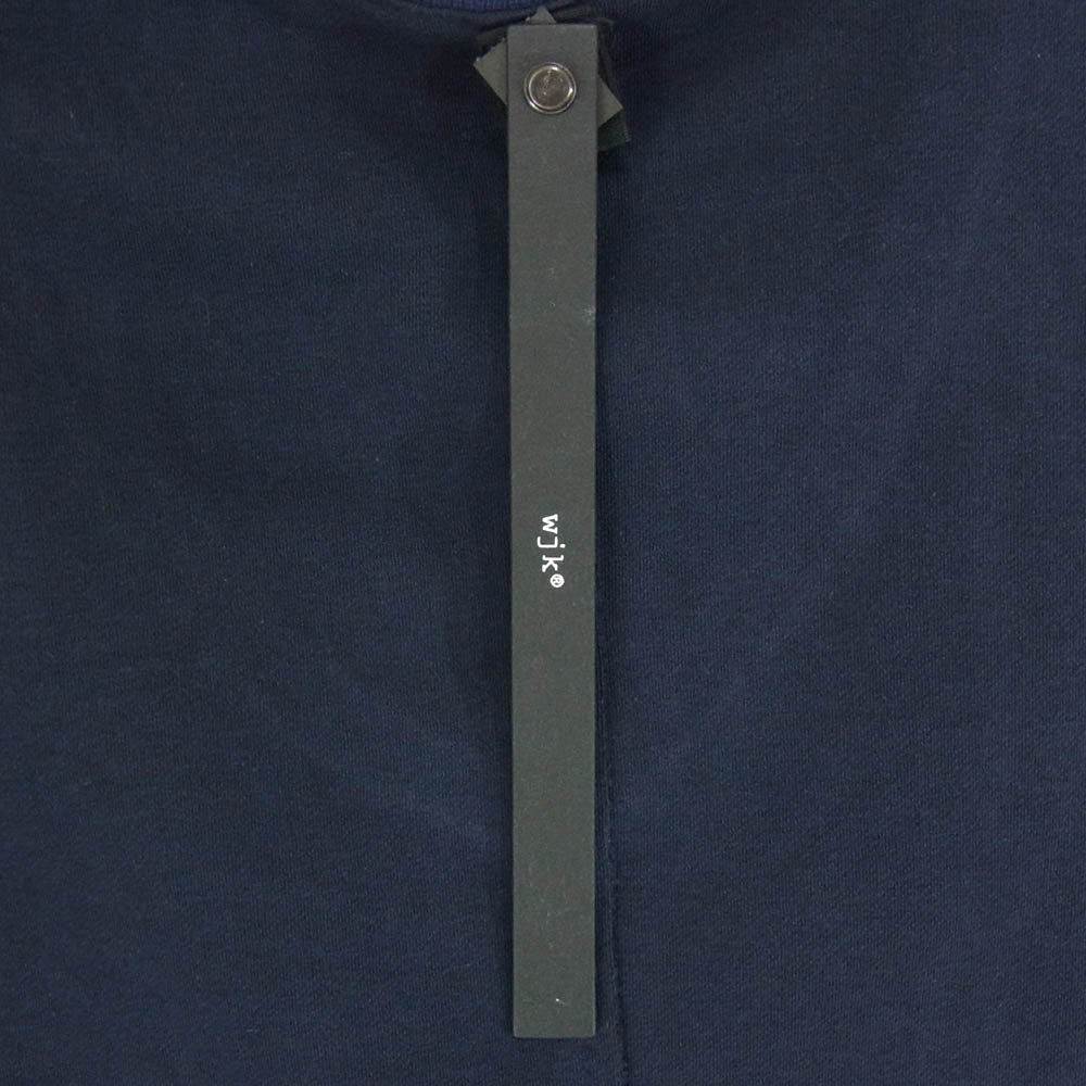 wjk ダブルジェイケイ 7838 カットオフ Vネック 半袖 カットソー Tシャツ ネイビー ネイビー系 S【新古品】【未使用】【中古】