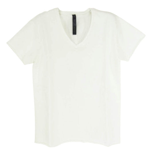 wjk ダブルジェイケイ 7838 カットオフ Vネック 半袖 カットソー Tシャツ ホワイト オフホワイト系 S【新古品】【未使用】【中古】