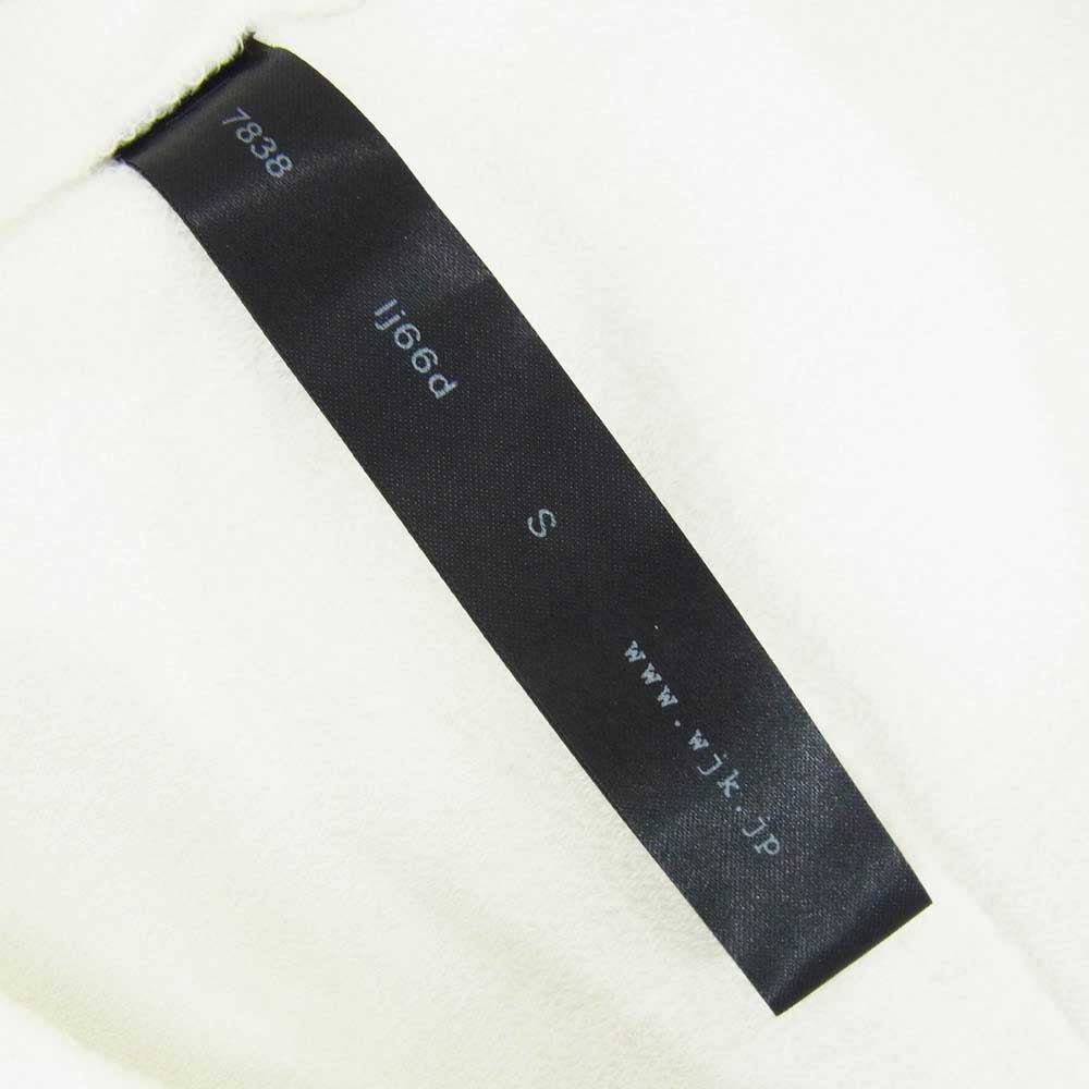 wjk ダブルジェイケイ 7838 カットオフ Vネック 半袖 カットソー Tシャツ ホワイト オフホワイト系 S【新古品】【未使用】【中古】