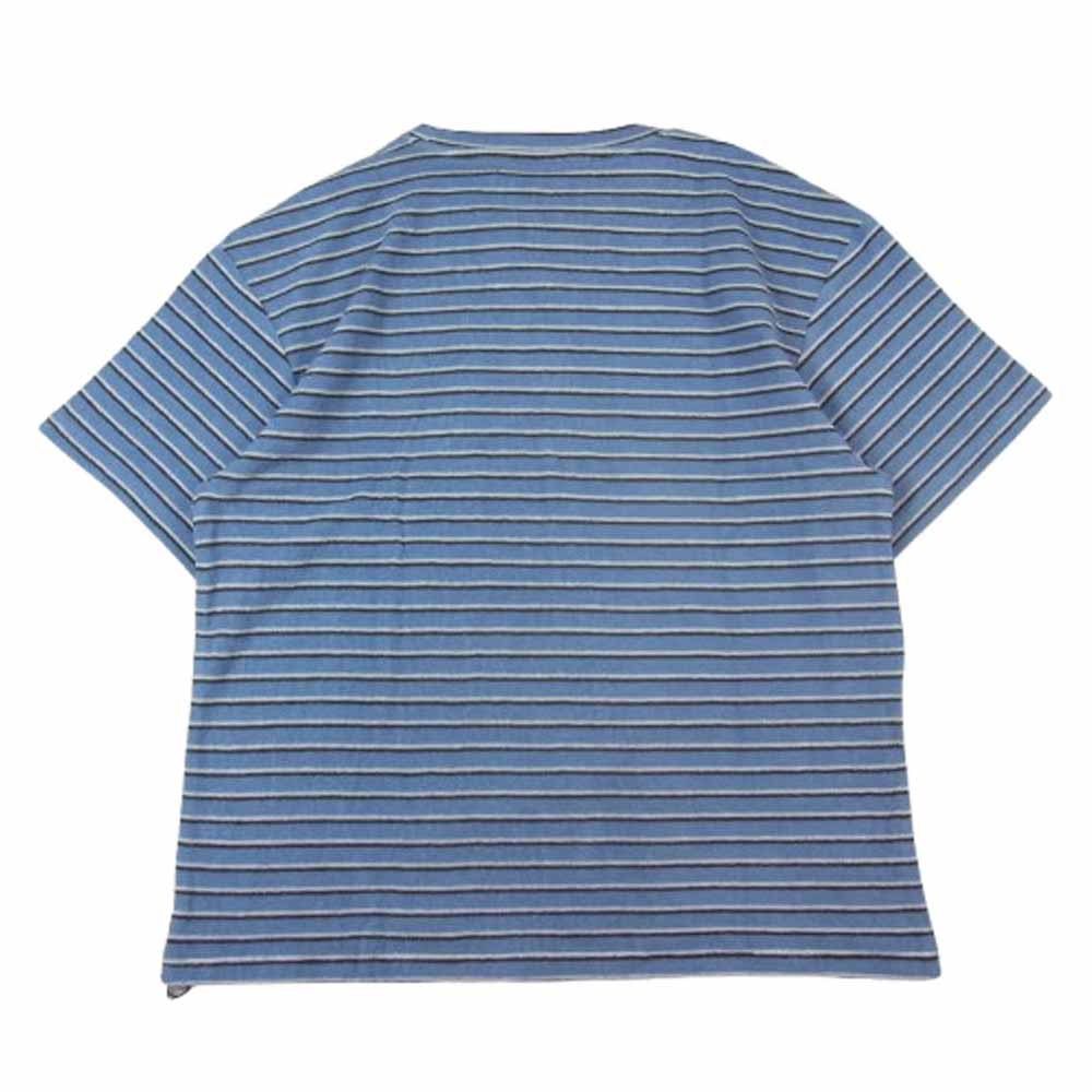WIND AND SEA ウィンダンシー WDS-O-BYT-23-Q1-CS-02 Heavy Pile Multi Border S/S Cut-sewn パイル マルチボーダー 半袖 Tシャツ カットソー ライトブルー系 M【新古品】【未使用】【中古】