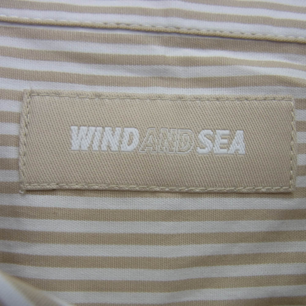 WIND AND SEA ウィンダンシー WDS-SH-16 BYT S/S Shirt ストライプ 半袖 シャツ ベージュ系 ホワイト系 M【新古品】【未使用】【中古】