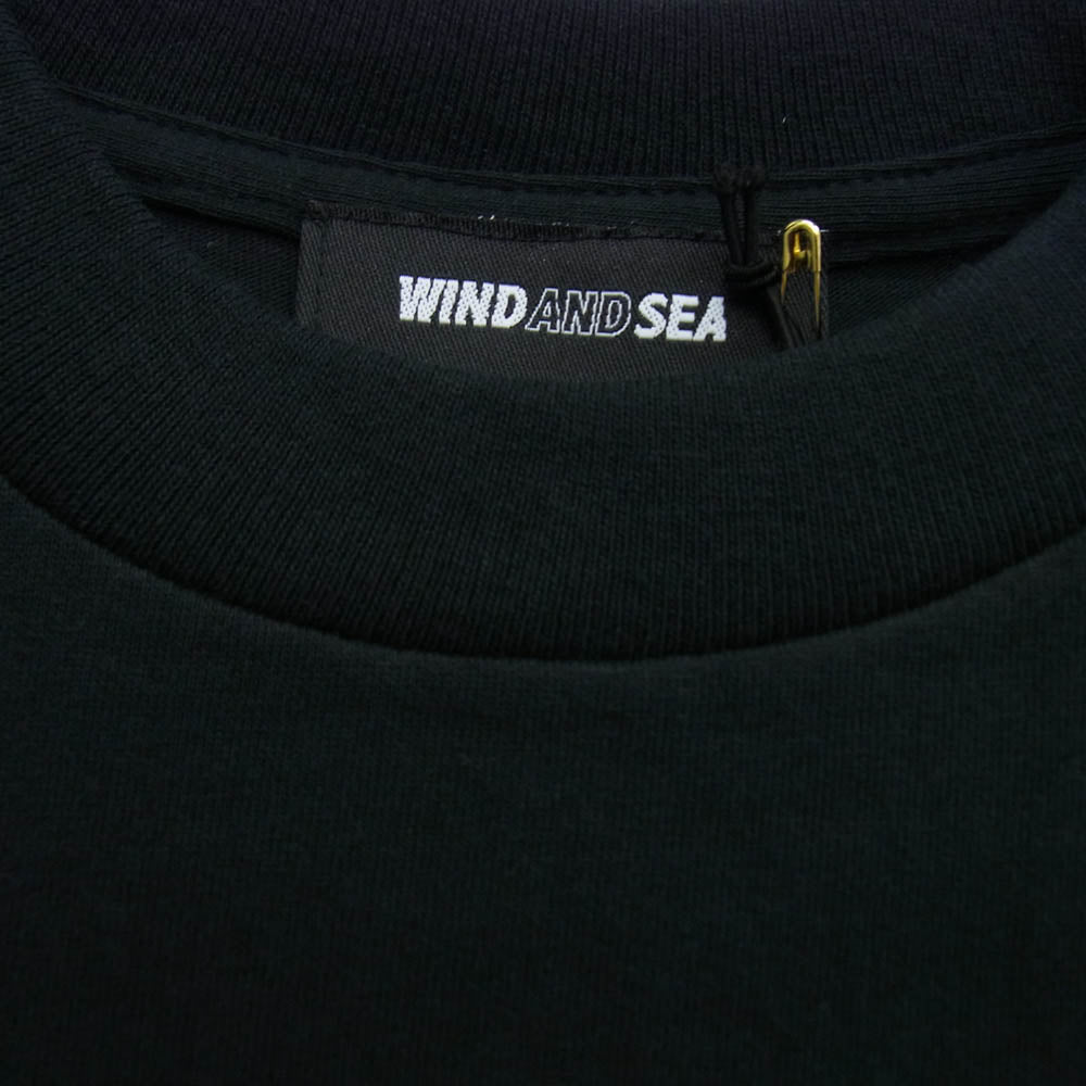WIND AND SEA ウィンダンシー WDS-C-TRS-25-Q4-02 × The Rolling Stones WDS S/S Tee ローリングストーンズ 半袖 Tシャツ カットソー ブラック系 M【新古品】【未使用】【中古】