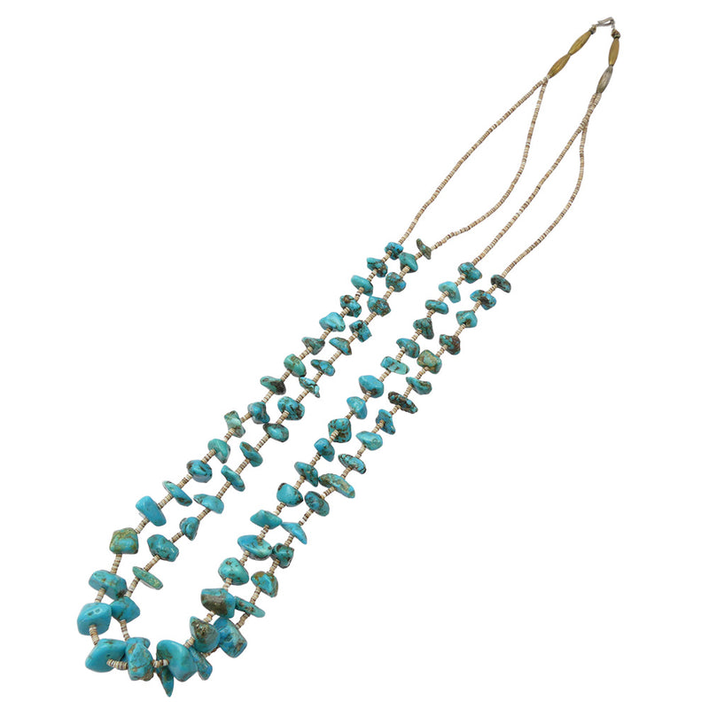 詳細不明 2連 ターコイズ ネックレス ターコイズブルー【中古】