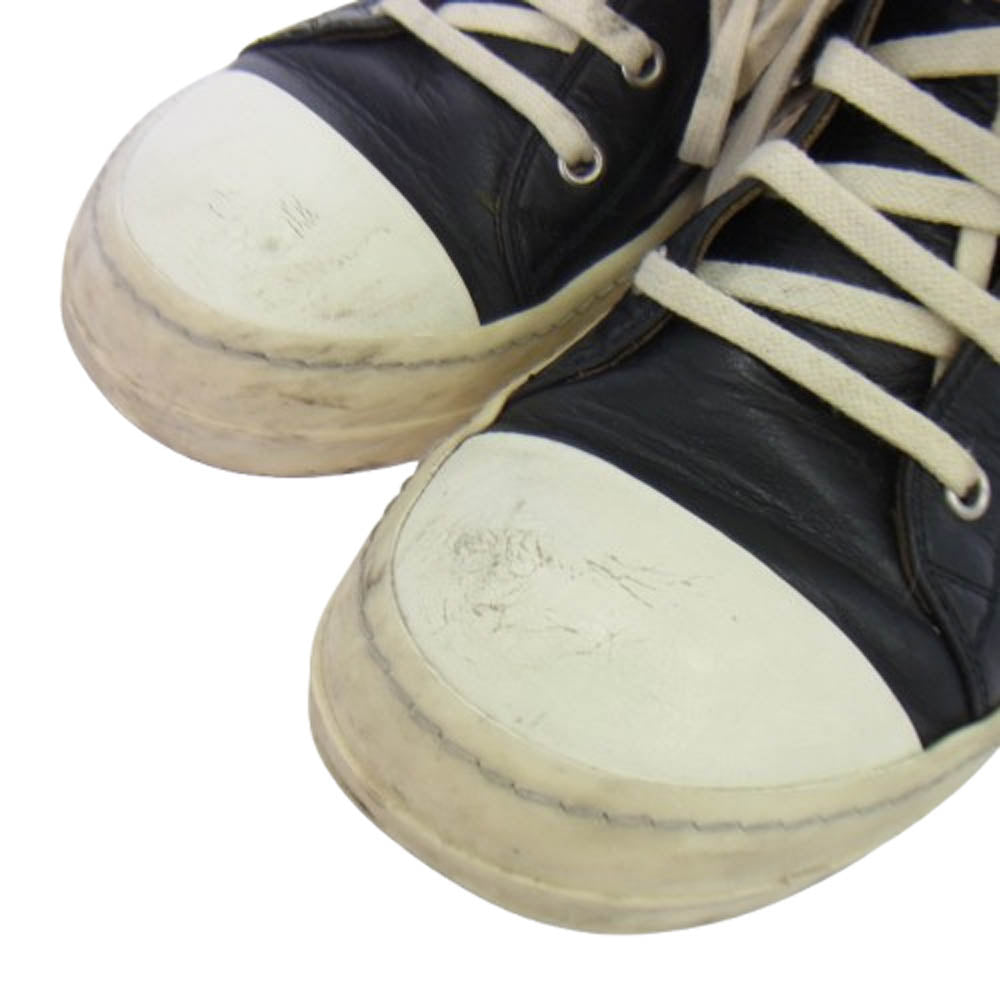 Rick Owens リックオウエンス RAMONES ラモーンズ レザー ハイカット スニーカー ブラック系 40【中古】
