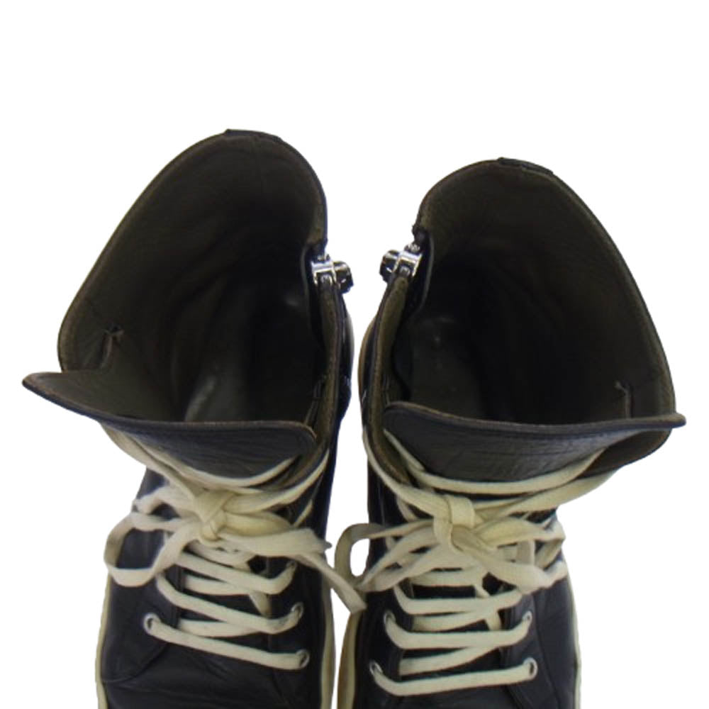 Rick Owens リックオウエンス RAMONES ラモーンズ レザー ハイカット スニーカー ブラック系 40【中古】