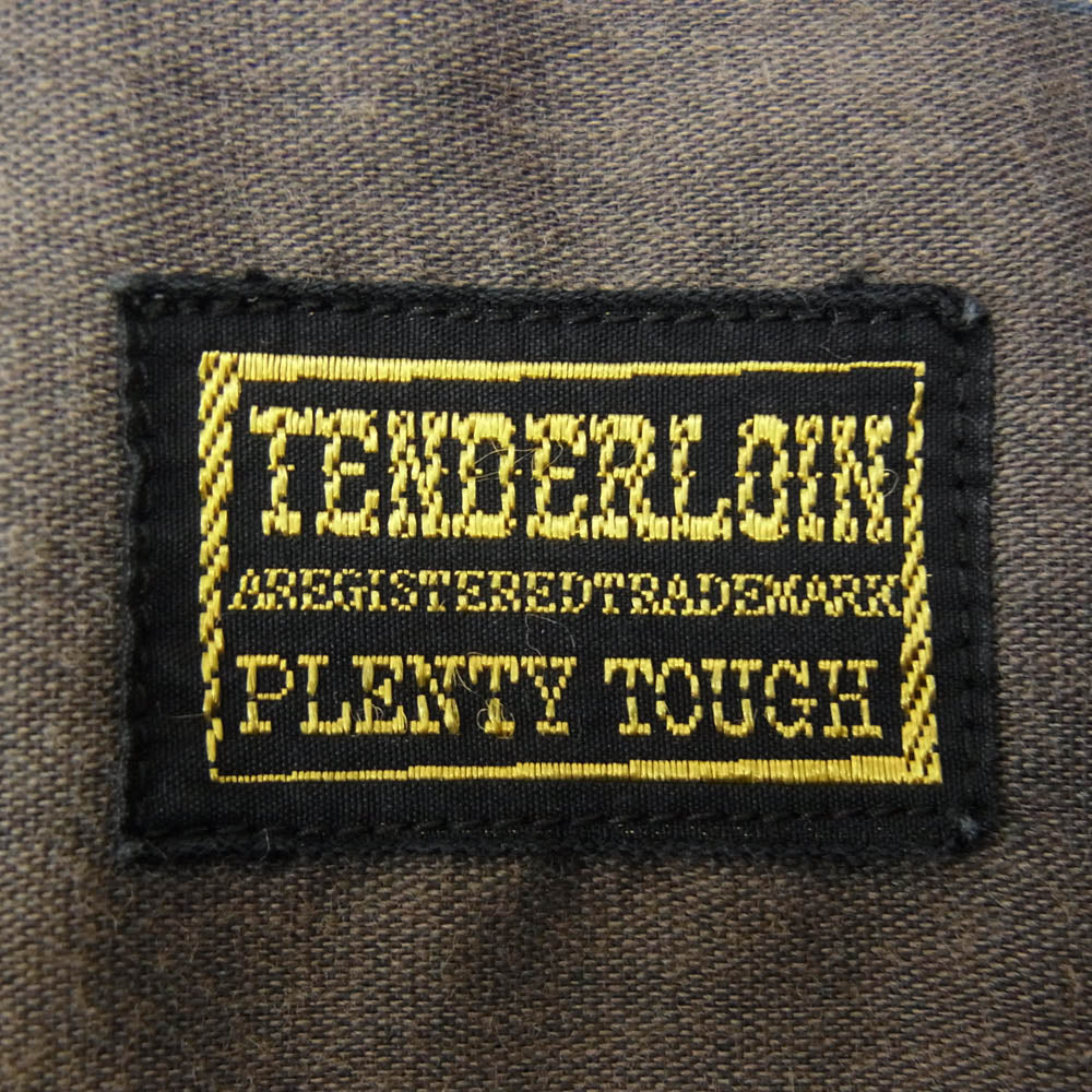 TENDERLOIN テンダーロイン T-POLY CHECK SHT チェーンロゴ刺繍 チェック 半袖 オープンカラーシャツ グレー系 ブルー系 XS【中古】