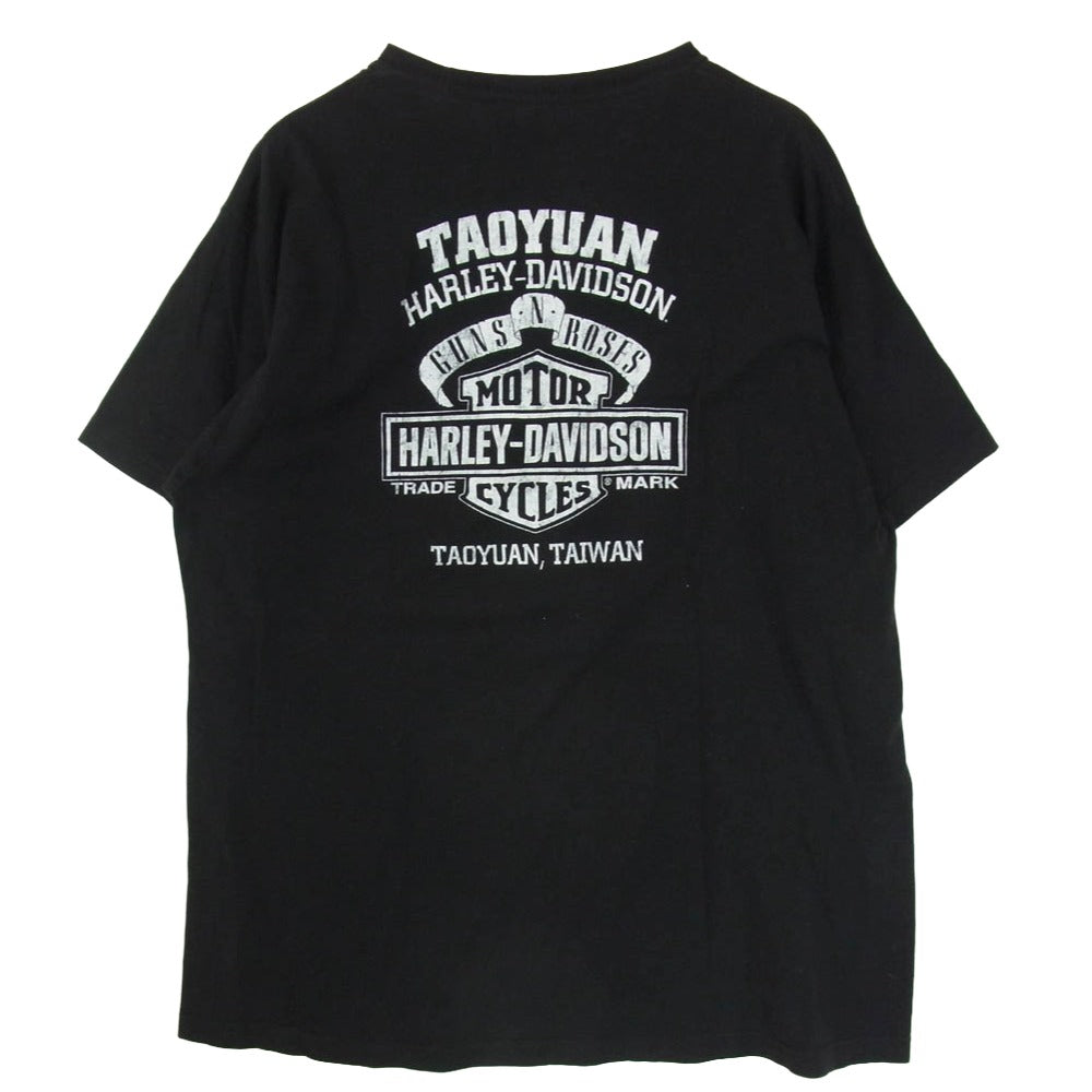 HARLEY DAVIDSON ハーレーダビッドソン 10s GUNS N' ROSES ガンズ・アンド・ローゼズ 半袖 ハンドTシャツ ブラック系 XL【中古】