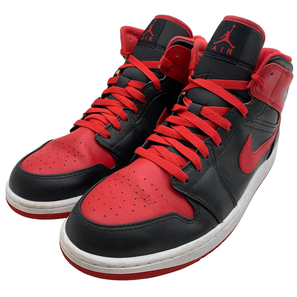 NIKE ナイキ DQ8426-060 Air Jordan 1 Mid Bred Toeエアジョーダン1 ミッド ブレッドトゥ スニーカー ブラック系 30cm【中古】
