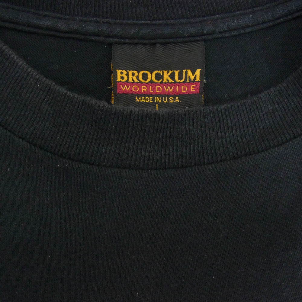 ヴィンテージ 90s USA製 GUNS N' ROSES ガンズ・アンド・ローゼズ 半袖 ハンド Tシャツ 袖シングル 裾ダブル BROCKUM ブラック系 L【中古】