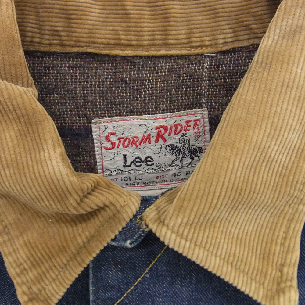 Lee リー USA製 Vintage ヴィンテージ 70s STORM RIDER ストームライダー デニム ジャケット インディゴブルー系 46【中古】