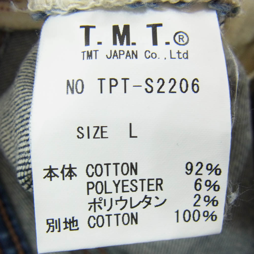 TMT ティーエムティー TPT-S2206 HYBRID STRETCH DENIM 5P ハイブリッド ストレッチ デニム パンツ インディゴブルー系 L【中古】