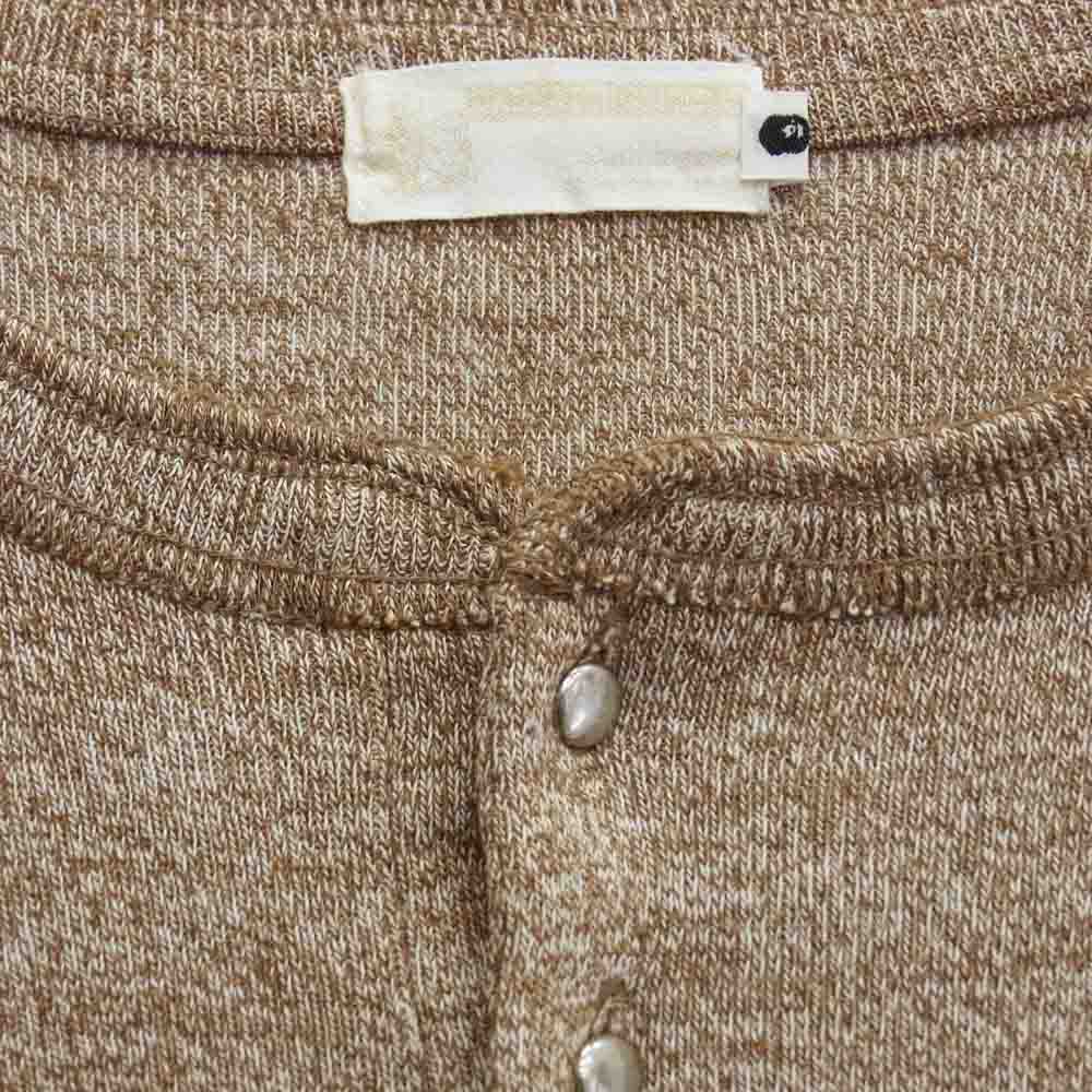 A BATHING APE アベイシングエイプ ワンポイント 猿ワッペン ヘンリーネック スウェット ベージュ系 ブラウン系 M【中古】