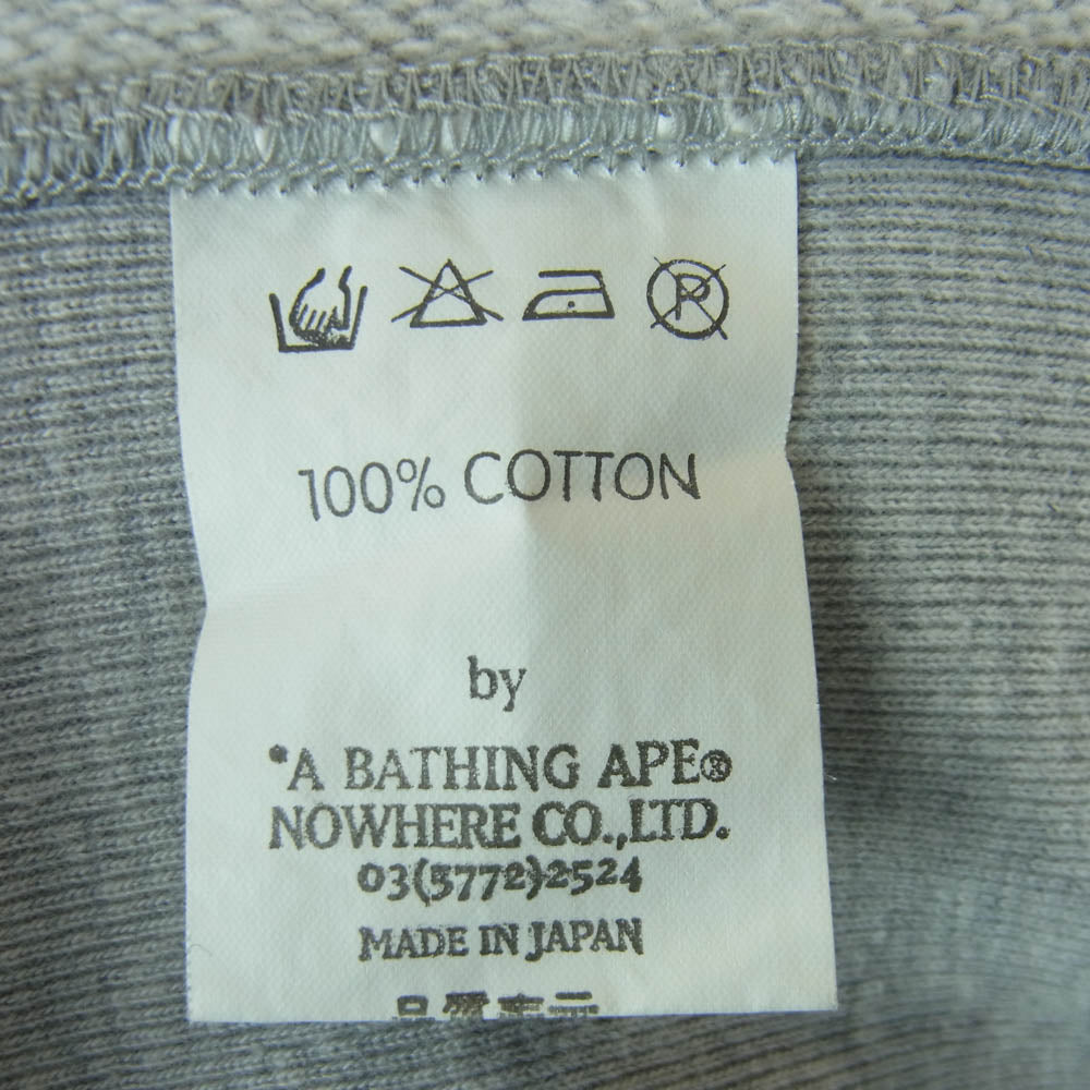 A BATHING APE アベイシングエイプ BAPE CUTS ロゴ プリント クルーネック スウェット グレー系 L【中古】
