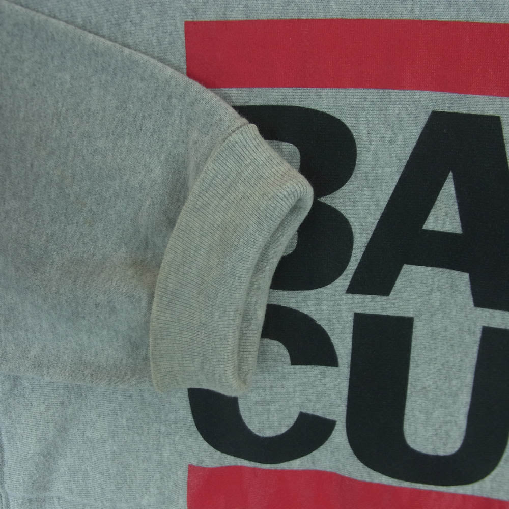 A BATHING APE アベイシングエイプ BAPE CUTS ロゴ プリント クルーネック スウェット グレー系 L【中古】