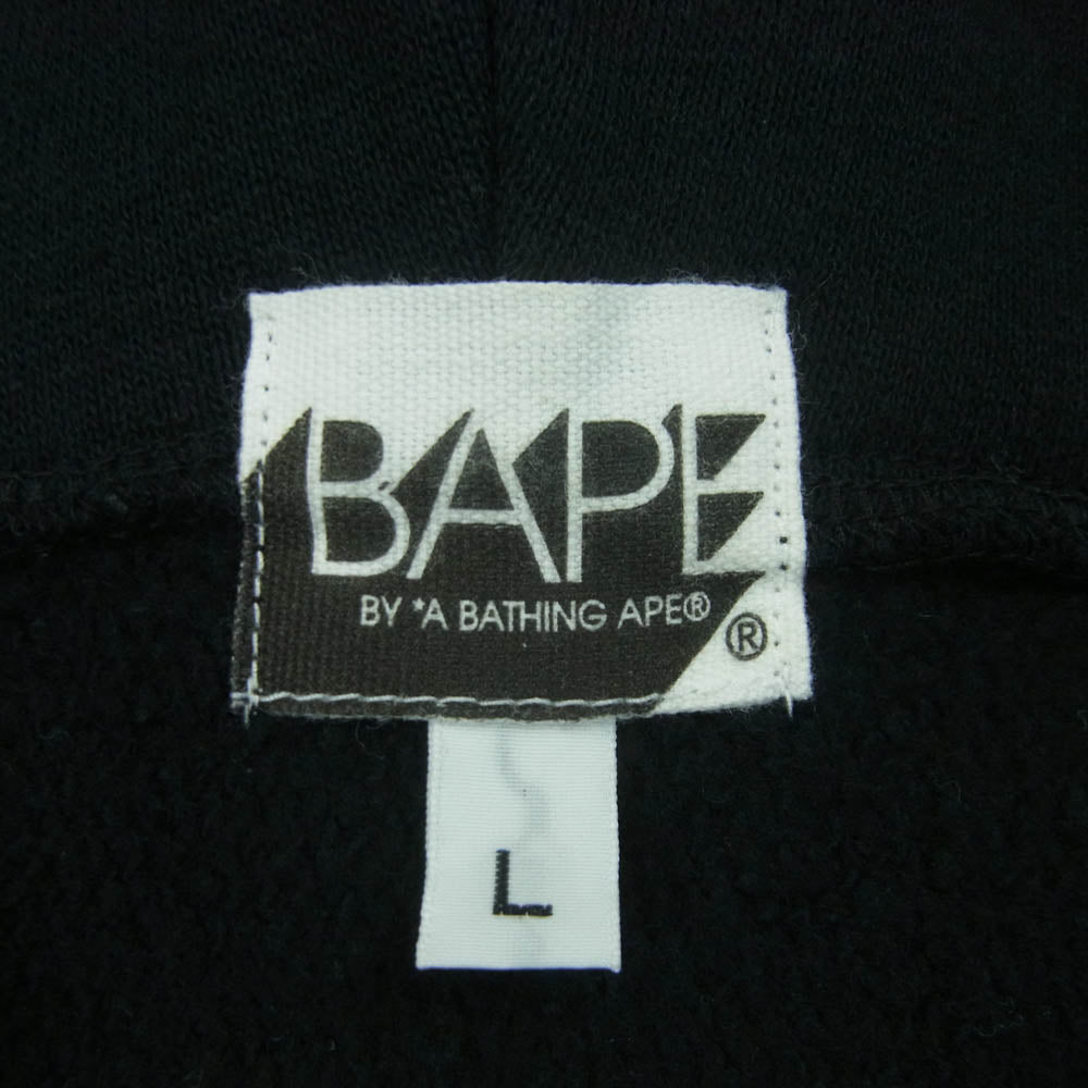 A BATHING APE アベイシングエイプ APE SHALL NEVER KILL APE soldier hoodie プリント フルジップ スウェット パーカー ブラック系 L【中古】