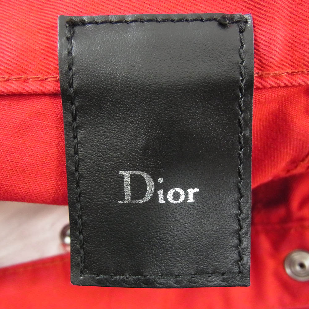 DIOR HOMME ディオールオム 05SS 5EH1011450 エディ期 ボタンフライ スキニー パンツ レッド系 33【中古】