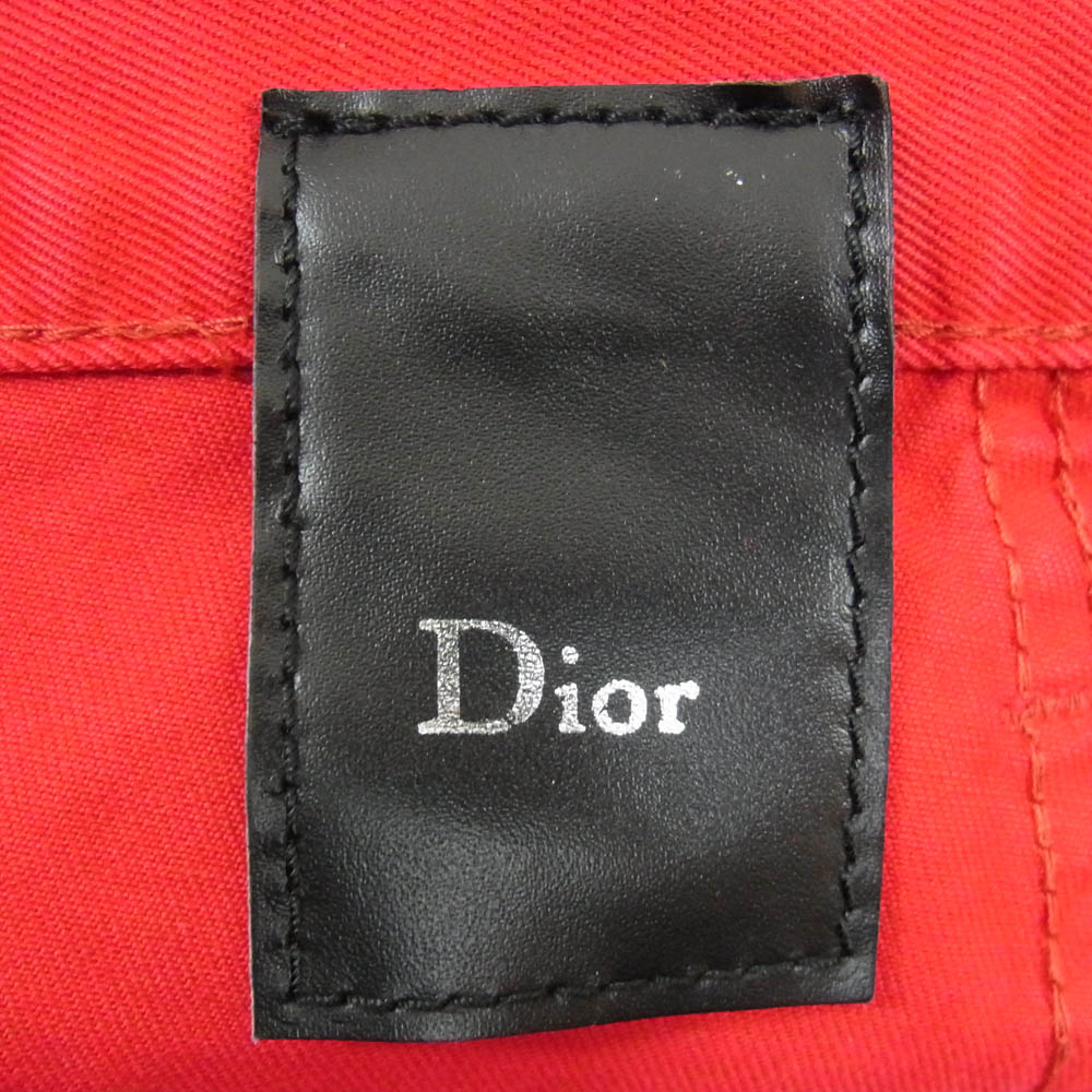 DIOR HOMME ディオールオム ボタンフライ スキニー パンツ レッド系 30【中古】