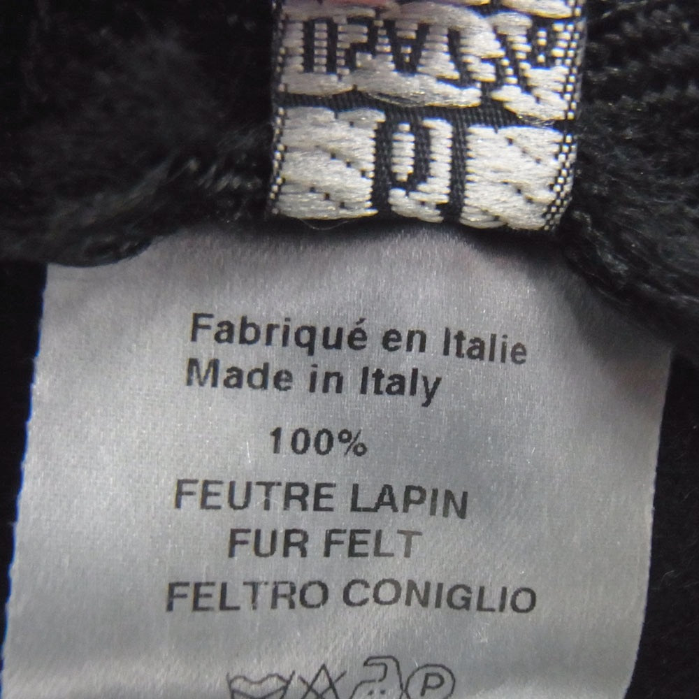 DIOR HOMME ディオールオム 05AW 5HH1095092 エディ期 ウール 中折れ ハット 帽子 ブラック系 61 USA7 5/8【中古】