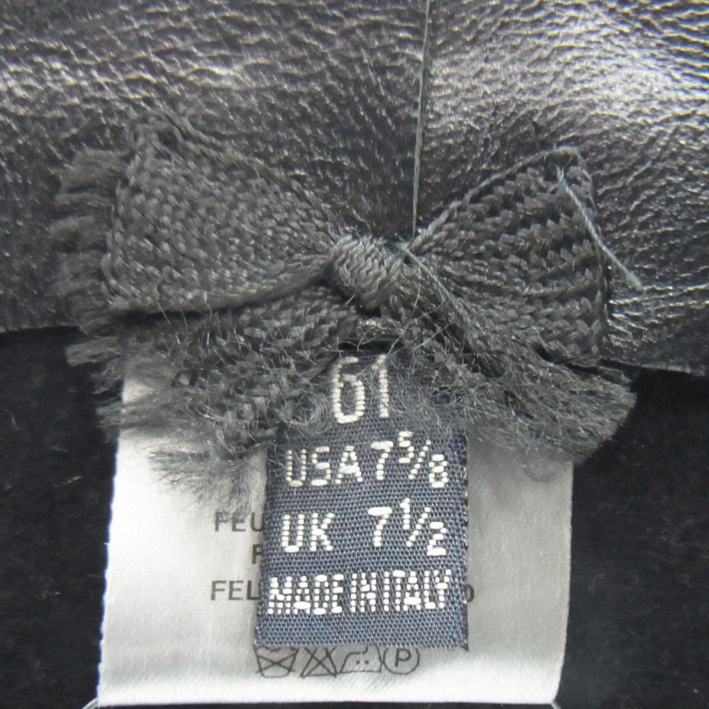 DIOR HOMME ディオールオム 05AW 5HH1095092 エディ期 ウール 中折れ ハット 帽子 ブラック系 61 USA7 5/8【中古】