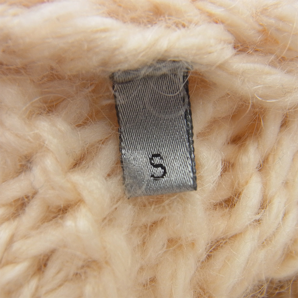 DIOR HOMME ディオールオム 05AW エディ期 モヘア混 ウール フード フリンジ カーディガン ポンチョ ベージュ系 S【中古】