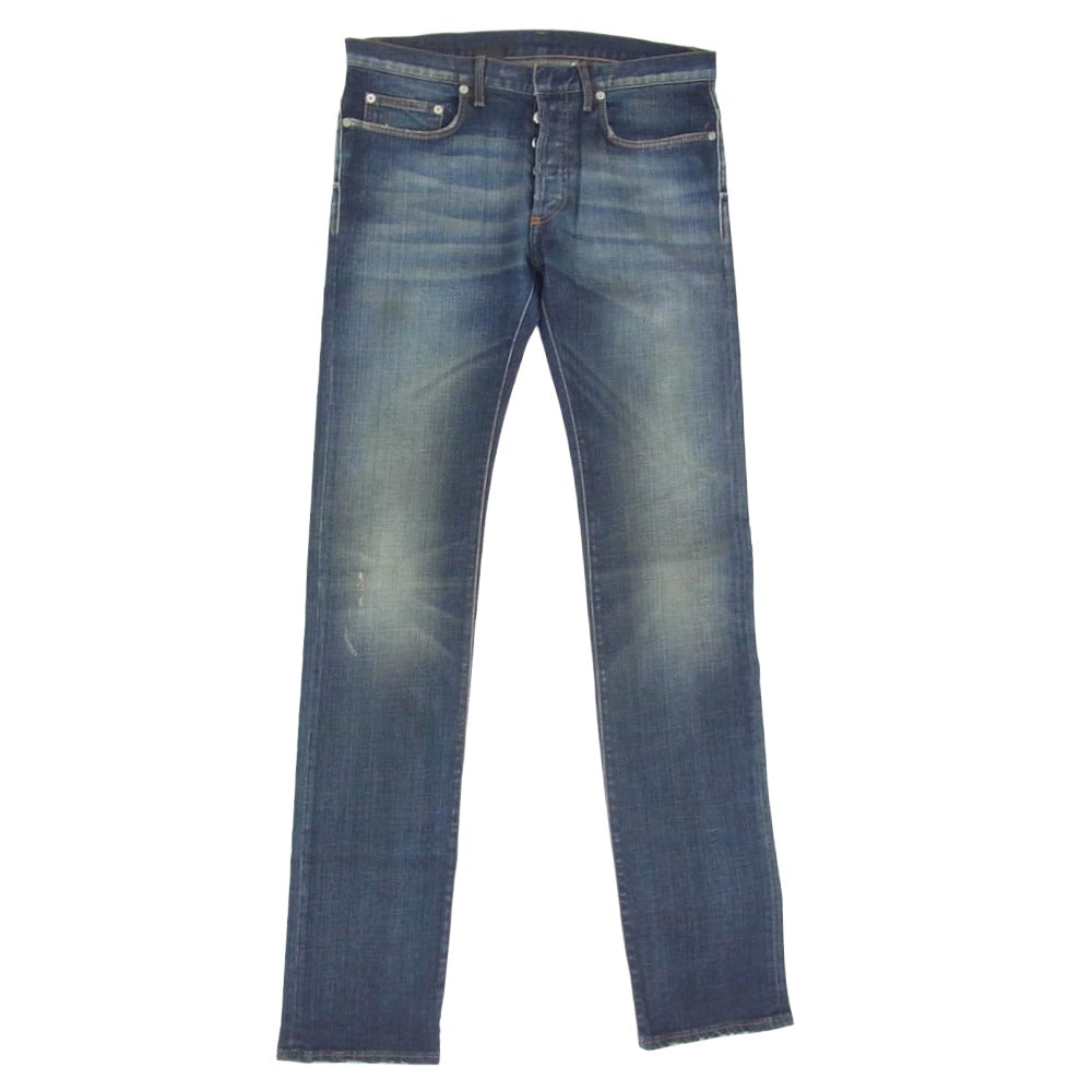 DIOR HOMME ディオールオム 133D016TX995 JAKE ジェイク ヴィンテージ加工 ボタンフライ ストレートスリム スキニー デニム パンツ インディゴブルー系 31【中古】
