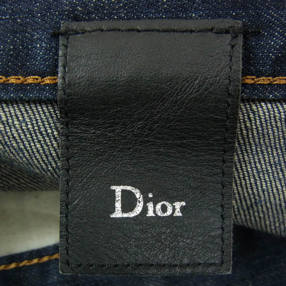 DIOR HOMME ディオールオム 133D016TX995 JAKE ジェイク ヴィンテージ加工 ボタンフライ ストレートスリム スキニー デニム パンツ インディゴブルー系 31【中古】