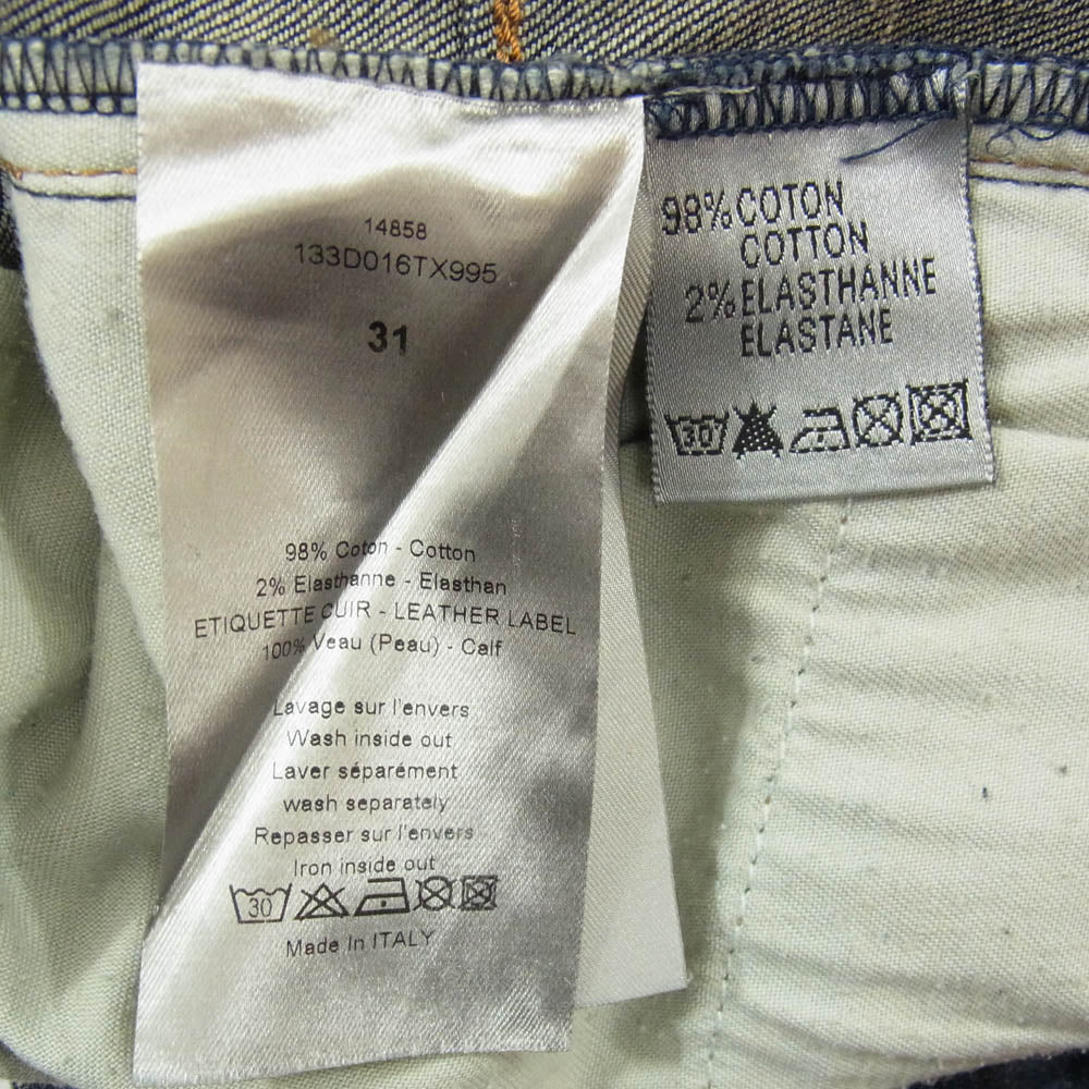 DIOR HOMME ディオールオム 133D016TX995 JAKE ジェイク ヴィンテージ加工 ボタンフライ ストレートスリム スキニー デニム パンツ インディゴブルー系 31【中古】