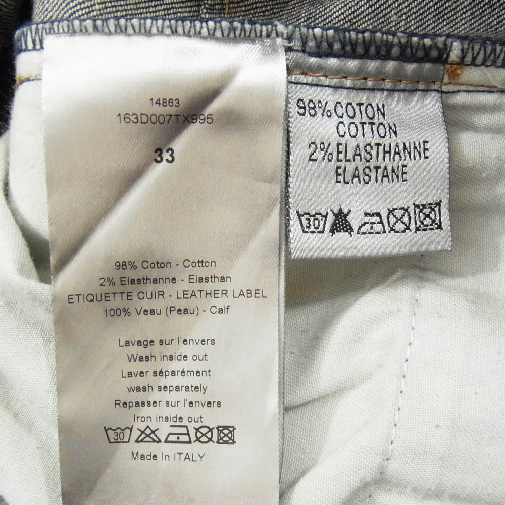 DIOR HOMME ディオールオム 163D007TX995 JAKE ジェイク JAKE ジェイク ヴィンテージ加工 スキニーデニムパンツ インディゴブルー系 33【中古】