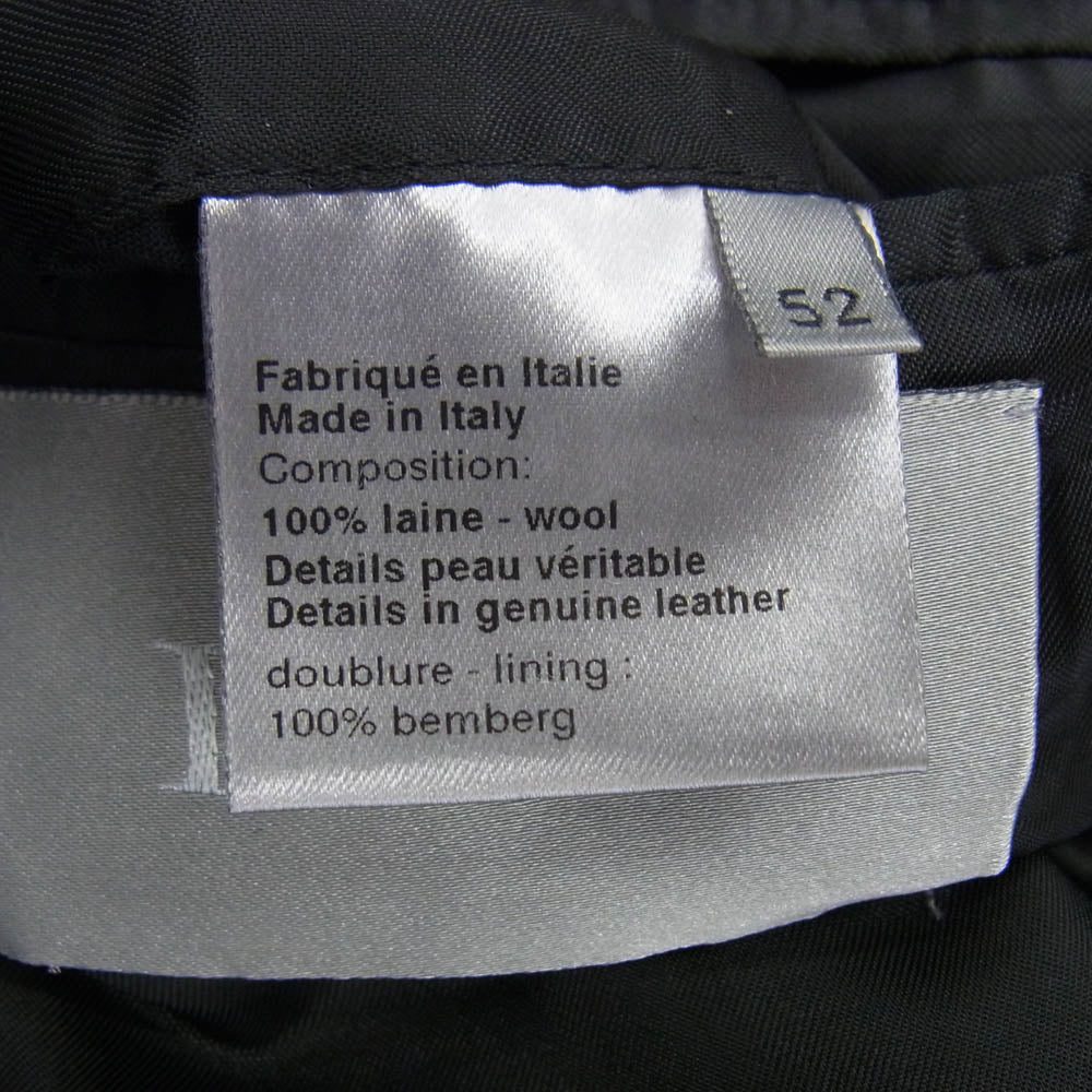 DIOR HOMME ディオールオム 04AW 4HH2032825 エディ期 襟サテン チェスター コート ブラック系 52【中古】