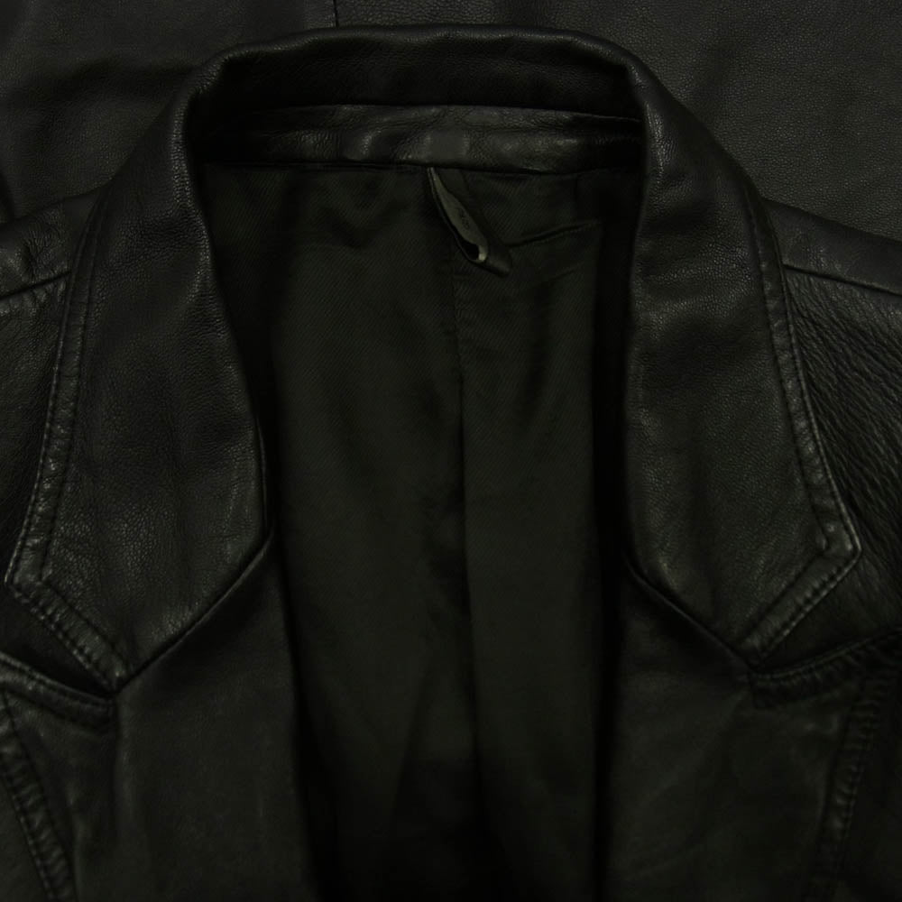 DIOR HOMME ディオールオム 05SS 5EH5028713 BECK エディ期 ピークドラペル レザーライダース ジャケット ブラック系 50【中古】