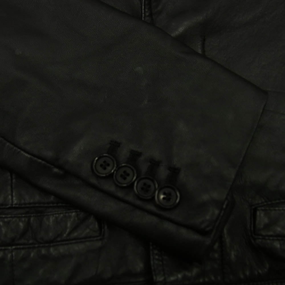 DIOR HOMME ディオールオム 05SS 5EH5028713 BECK エディ期 ピークドラペル レザーライダース ジャケット ブラック系 50【中古】