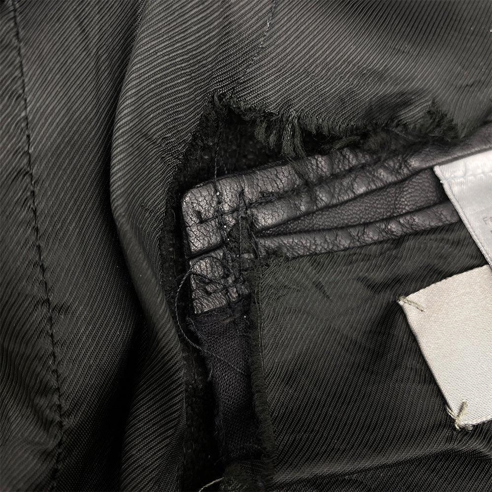 DIOR HOMME ディオールオム 05SS 5EH5028713 BECK エディ期 ピークドラペル レザーライダース ジャケット ブラック系 50【中古】