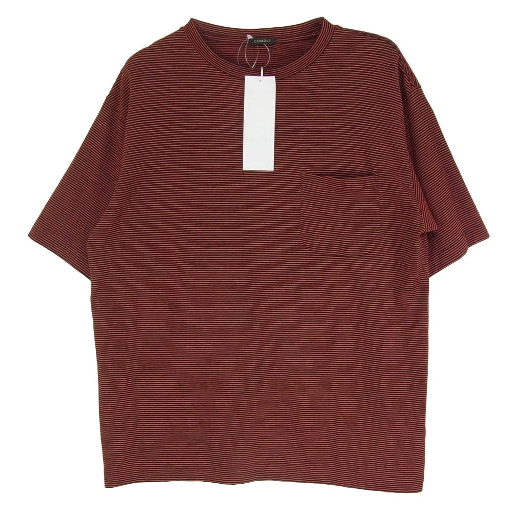 COMOLI コモリ 20SS R01-05014 ウール 天竺 半袖 Tシャツ レッド系 2【中古】