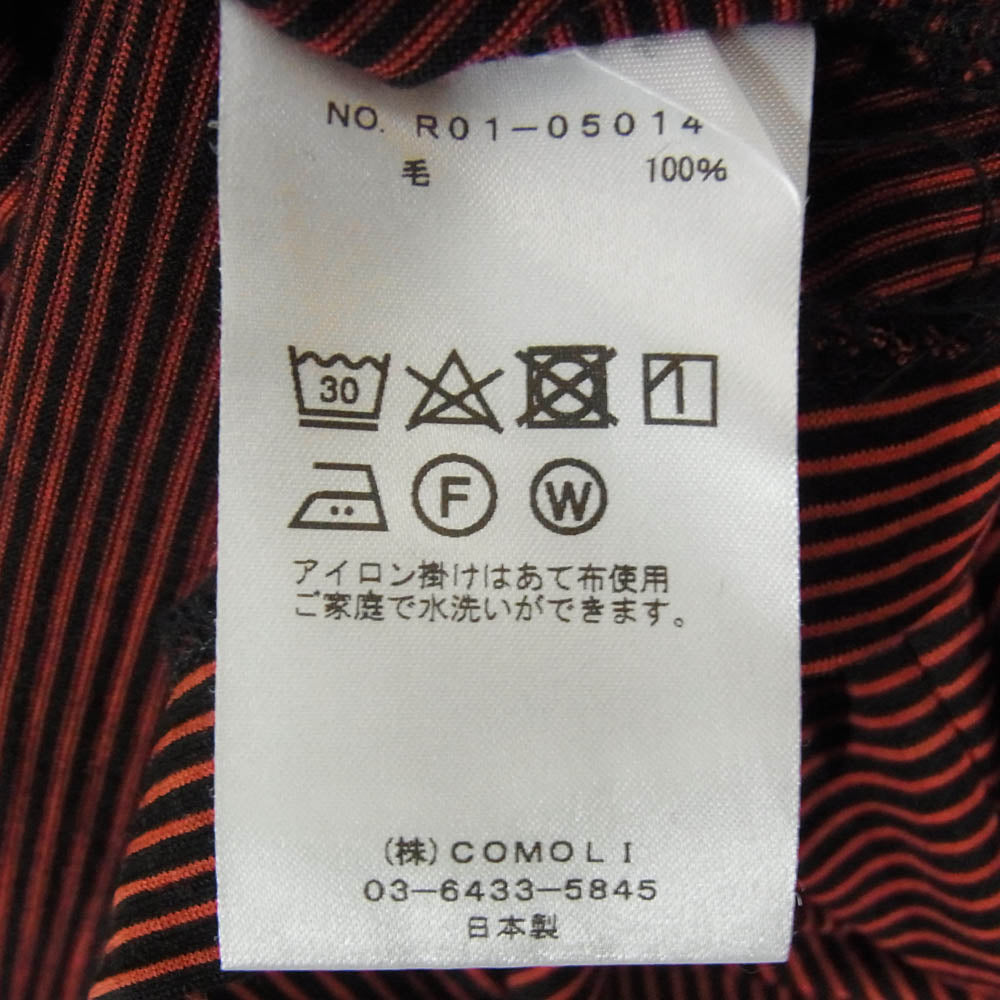 COMOLI コモリ 20SS R01-05014 ウール 天竺 半袖 Tシャツ レッド系 2【中古】