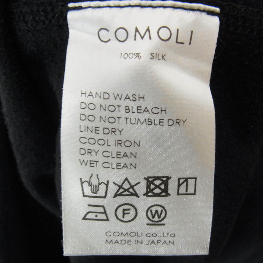 COMOLI コモリ 20SS R01-05009 シルクネップ ジャージ 長袖 クルー ブラック系 3【中古】
