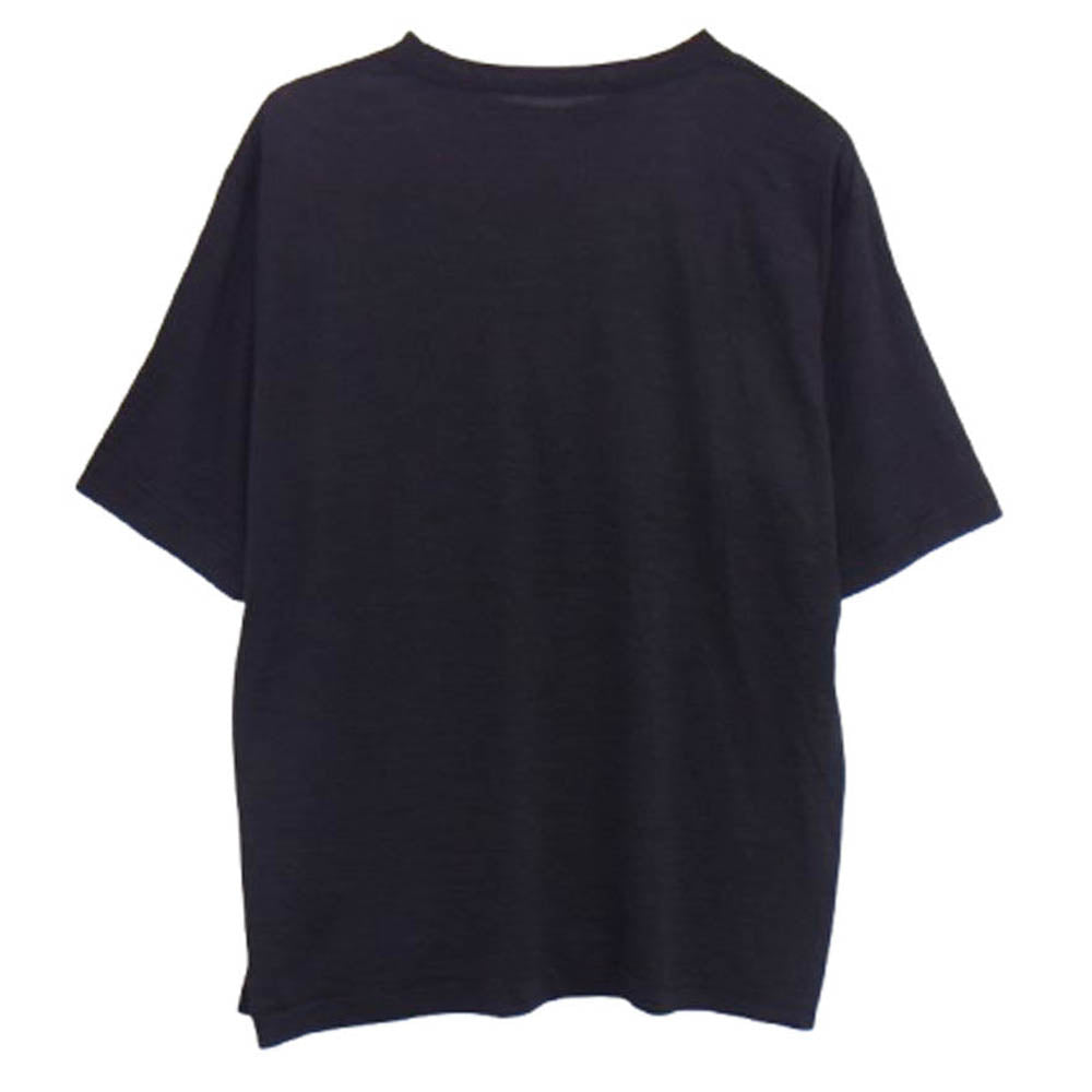 COMOLI コモリ 19SS P01-05007 日本製 ウール 天竺半袖 クルー ポケット 半袖 Tシャツ ブラック系 2【中古】