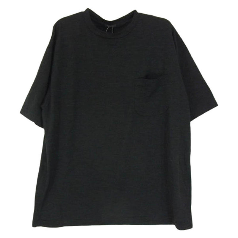 COMOLI コモリ 19SS P01-05007 日本製 ウール 天竺半袖 クルー ポケット 半袖 Tシャツ ブラック系 2【中古】