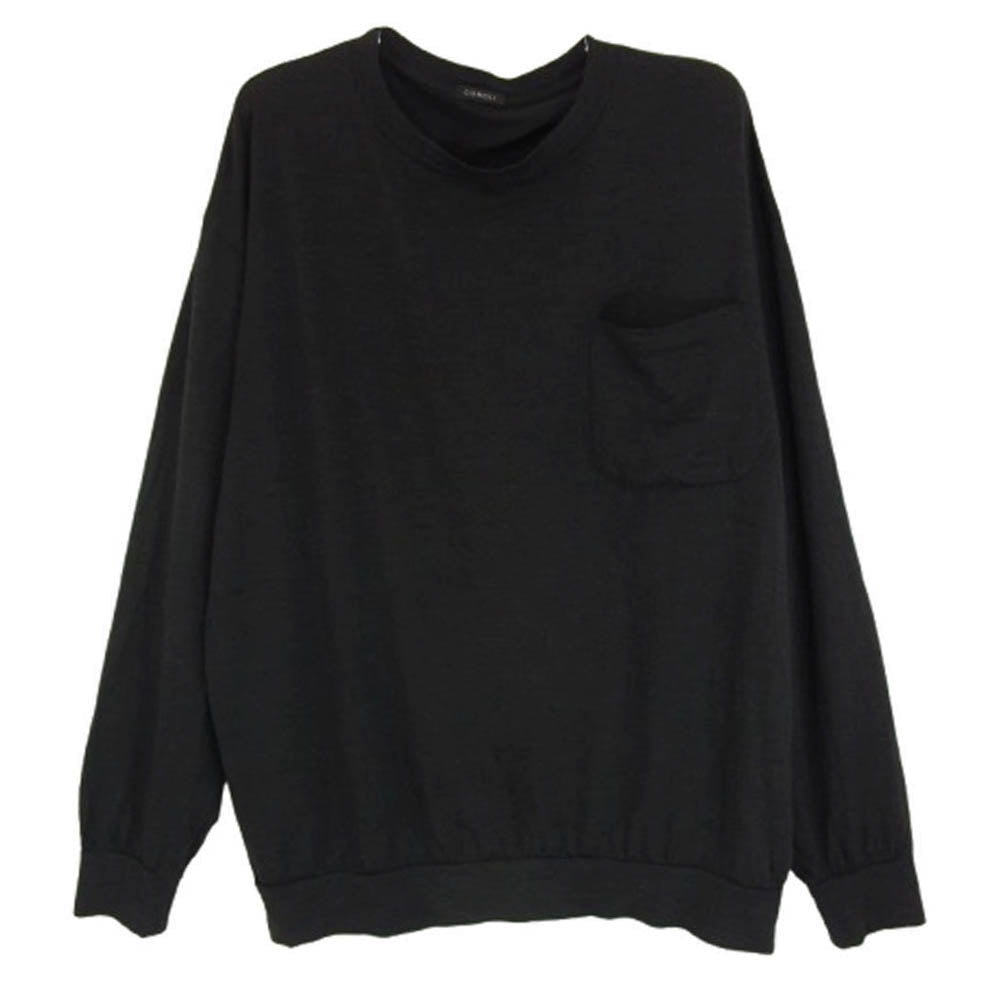 COMOLI コモリ 22AW V01-05006 ウール 天竺 長袖 クルーネック カットソー Tシャツ ブラック系 2【中古】