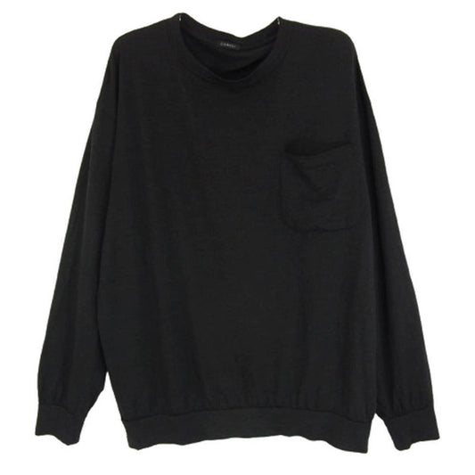 COMOLI コモリ 22AW V01-05006 ウール 天竺 長袖 クルーネック カットソー Tシャツ ブラック系 2【中古】