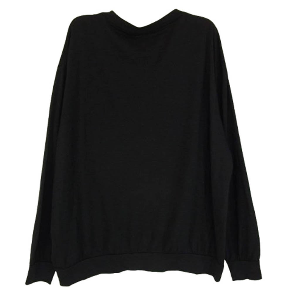 COMOLI コモリ 22AW V01-05006 ウール 天竺 長袖 クルーネック カットソー Tシャツ ブラック系 2【中古】