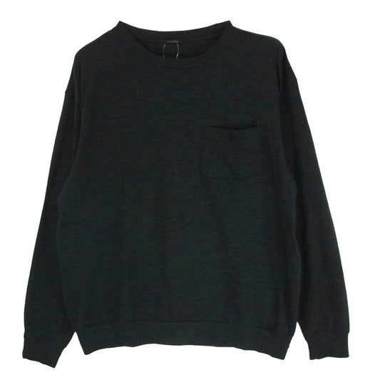 COMOLI コモリ 21AW U03-05006 ウール 天竺 長袖 クルー ニット ダークグレー系 2【中古】