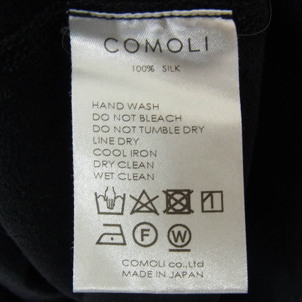 COMOLI コモリ 20SS R01-05009 シルクネップ ジャージ 長袖 クルー ブラック系 3【中古】