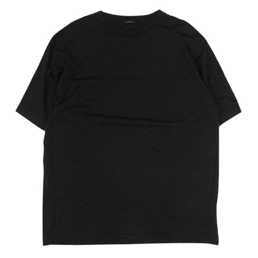 COMOLI コモリ 19SS P01-05007 日本製 ウール 天竺半袖 クルー ポケット 半袖 Tシャツ ブラック系 2【中古】