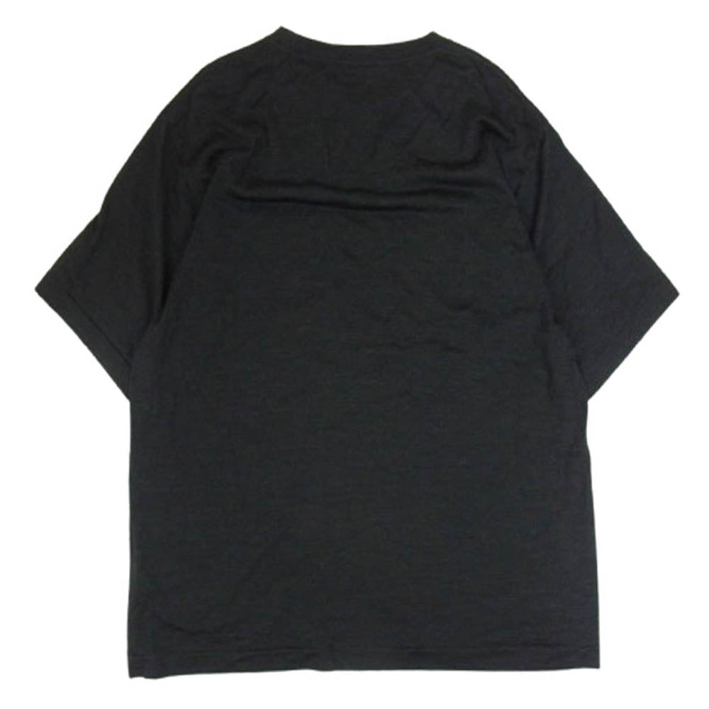 COMOLI コモリ 19SS P01-05007 日本製 ウール 天竺半袖 クルー ポケット 半袖 Tシャツ ブラック系 2【中古】