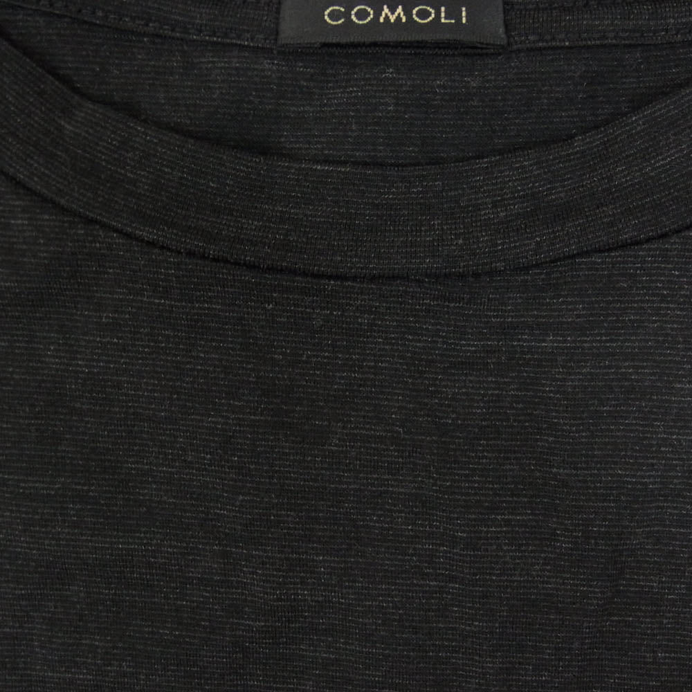 COMOLI コモリ 19SS P01-05007 日本製 ウール 天竺半袖 クルー ポケット 半袖 Tシャツ ブラック系 2【中古】