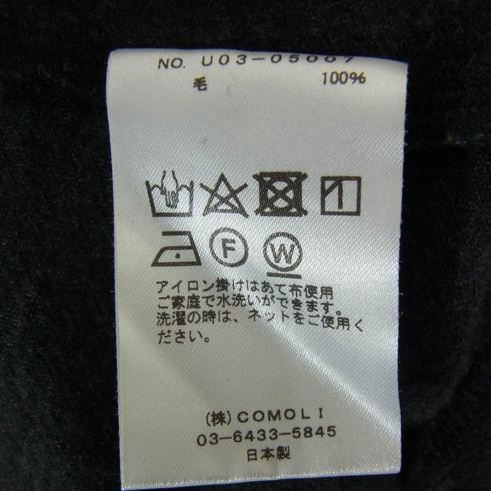 COMOLI コモリ 21AW U03-05007 ウール 天竺 長袖 タートルネック ニット ダークグレー系 2【中古】
