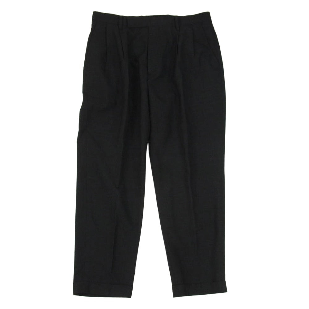 COMOLI コモリ T01-03001 ウール 2タック パンツ ブラック系 3【中古】