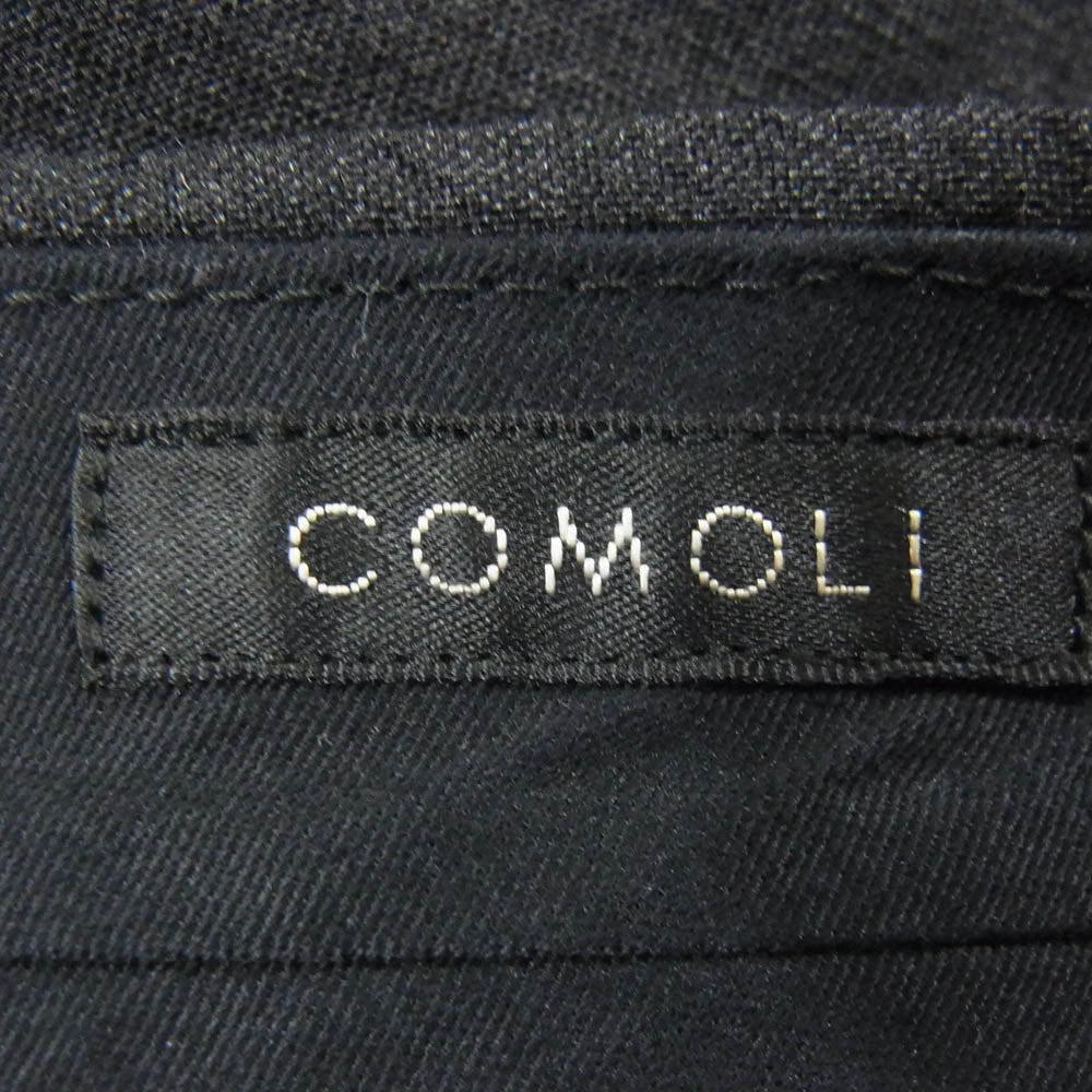 COMOLI コモリ T01-03001 ウール 2タック パンツ ブラック系 3【中古】