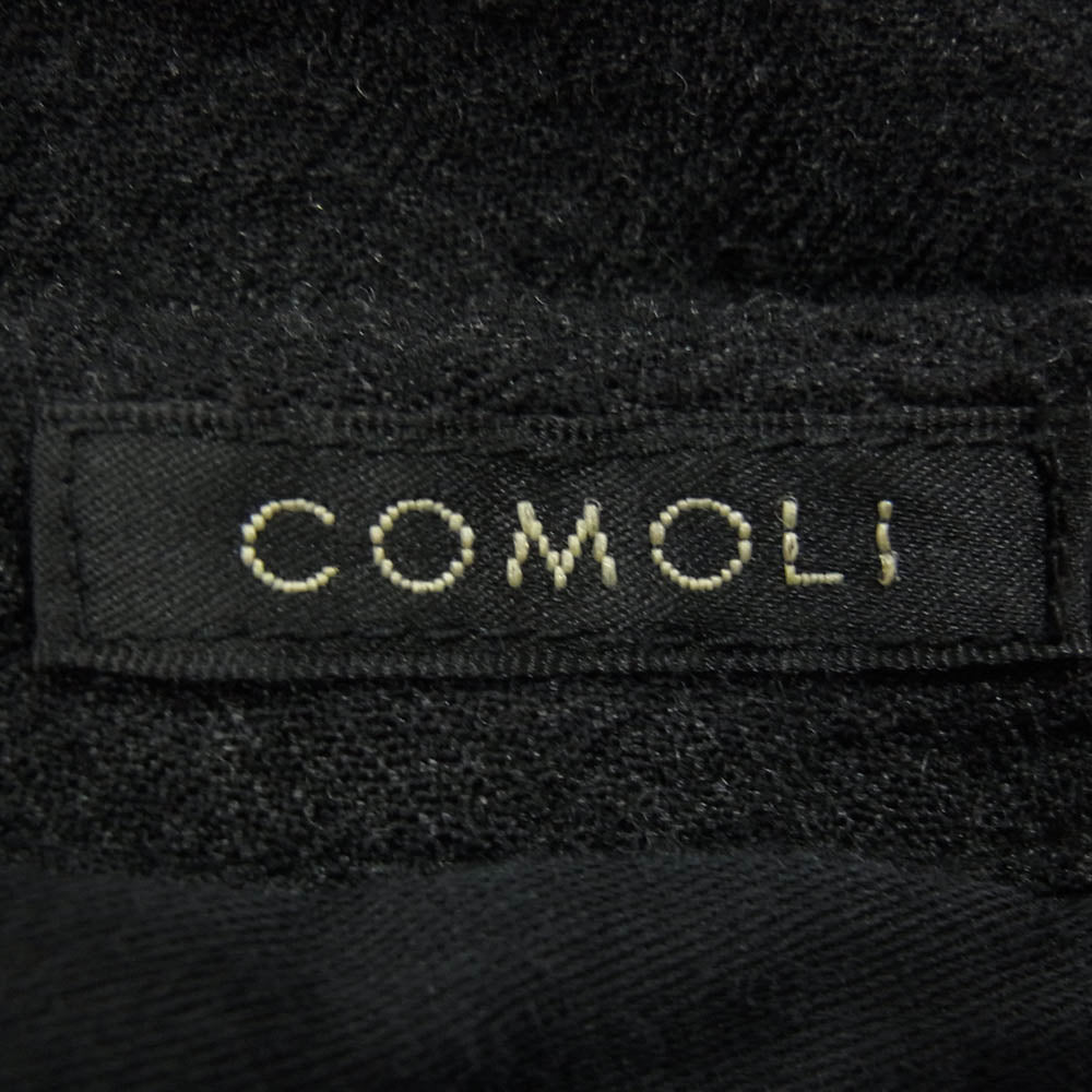 COMOLI コモリ T01-03003 ウールニー タック パンツ ブラック系 2【中古】