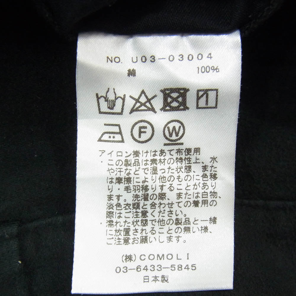 COMOLI コモリ 21AW U03-03004 モール スキン パンツ ブラック系 2【中古】